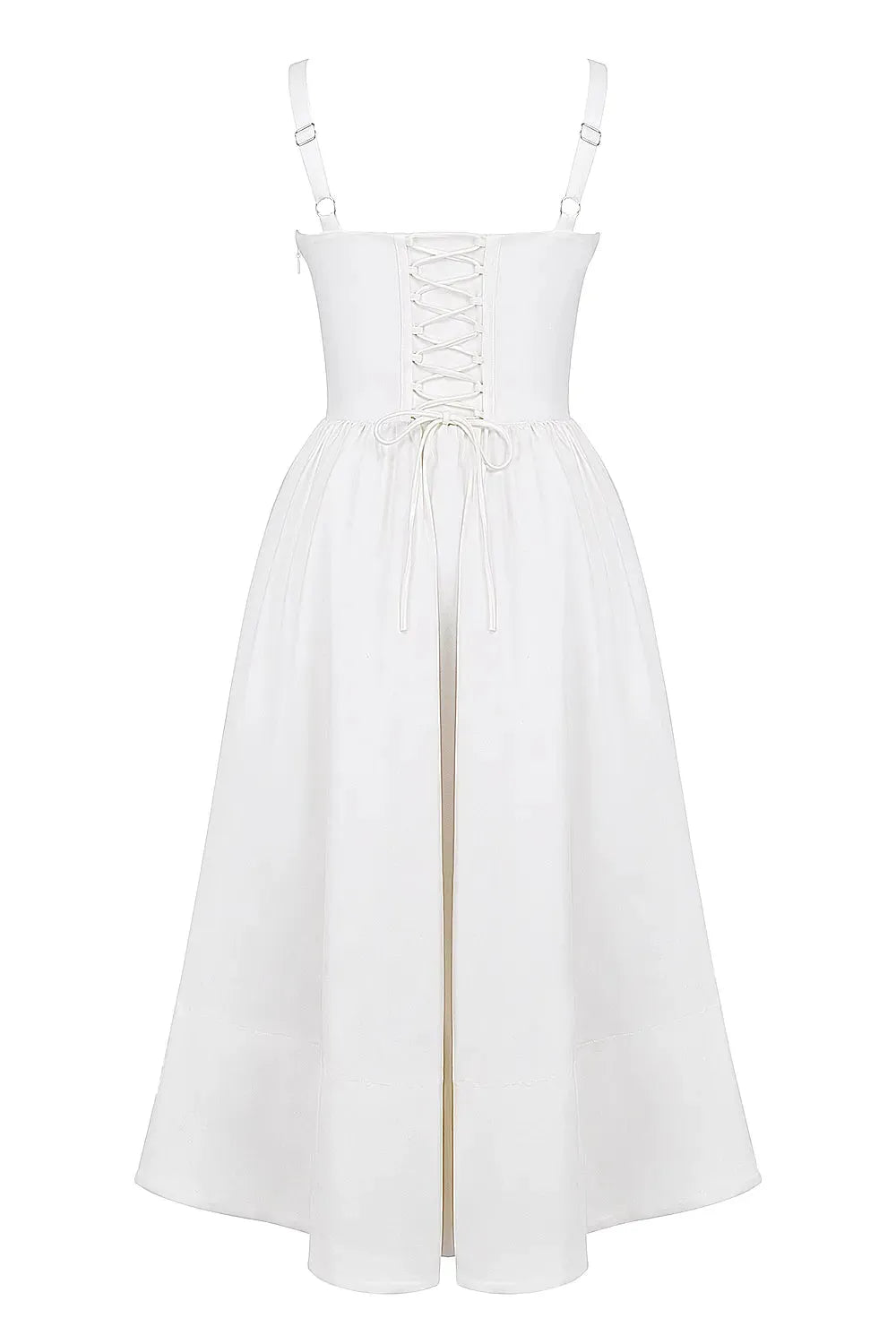 Vestido Midi Moldeador Blanco - Modelo Aghata