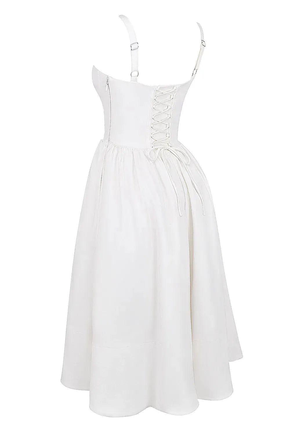 Vestido Midi Moldeador Blanco - Modelo Aghata